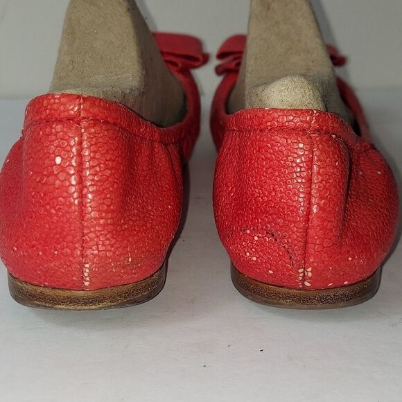 Miu Miu Calzature Donna Coral Lambskin Bow Ballerina Flats Sz 38.5 - Picture 5 of 15